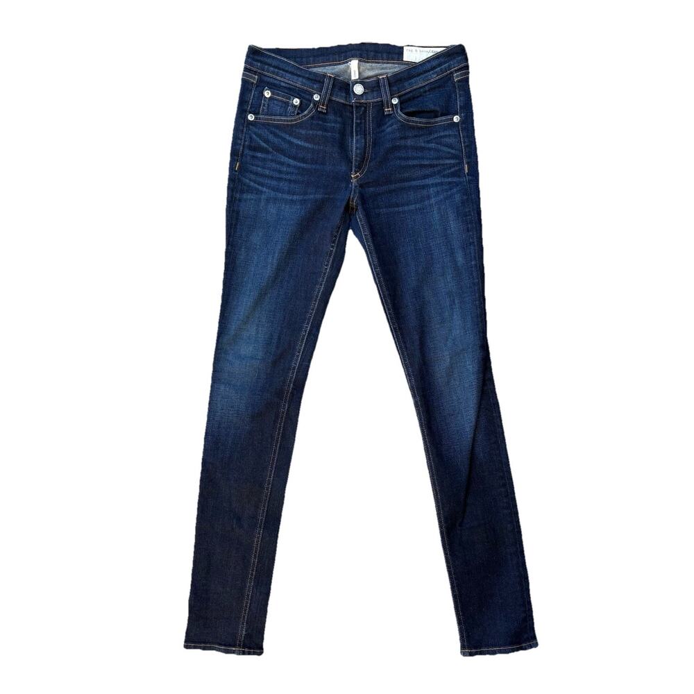 Rag & Bone Skinny Jean Sz 27 Dark Wash Mid Rise Stretch Woman